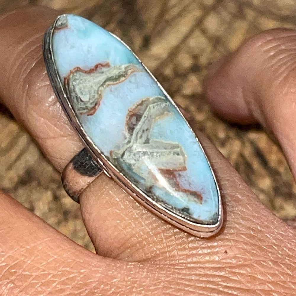 Atlantis Stone Caribbean Larimar Ring Size 8 1/4